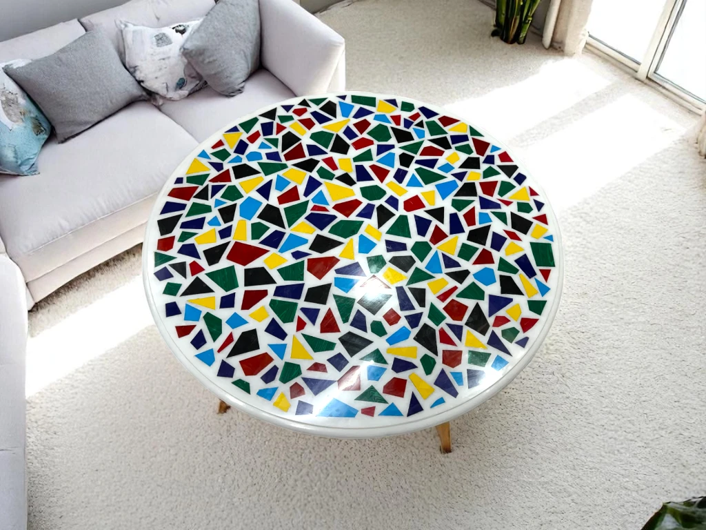 Patio Round Marble Table for Outdoor Decor